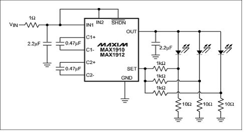 若发光LED二极管的导通电流为10mA,与限流电