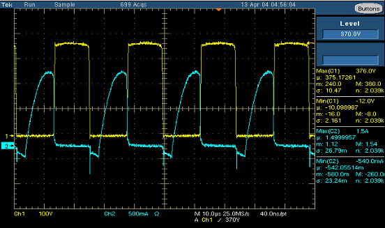 使用泰克数字荧光示波器测试晶体管饱和压降[