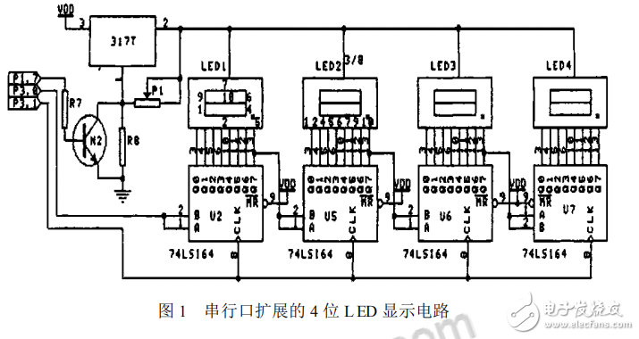 74LS164在2051单片机LED显示电路中的应用