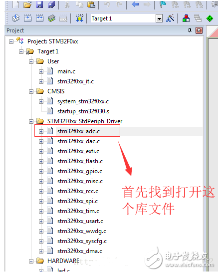 STM32f030c8t6单片机ADC模拟看门狗使用