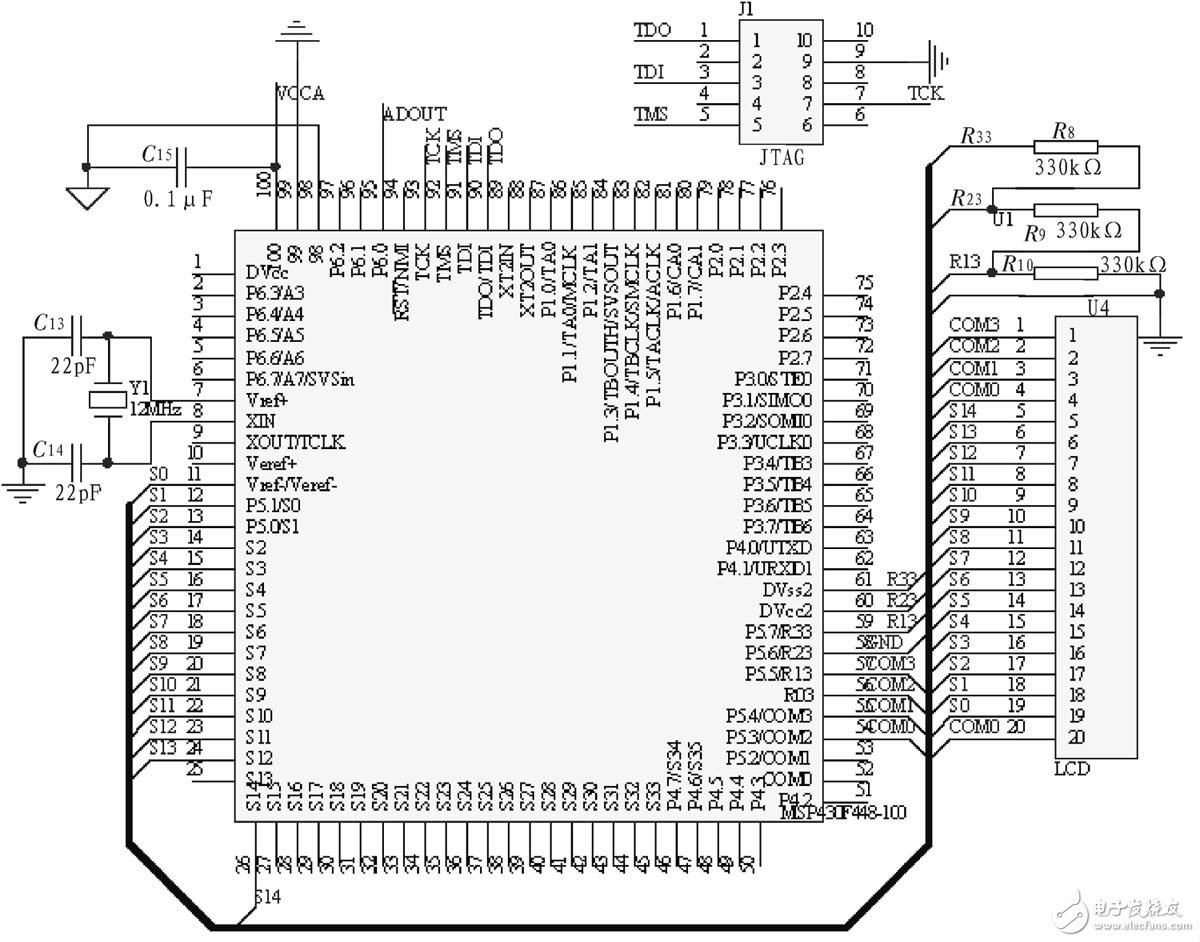 以MSP430F448单片机为核心的简易交流数字电压表系统设计