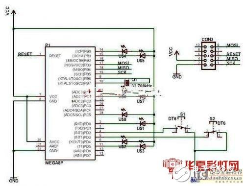 LED灯控制器设计，ATMEGA8系列