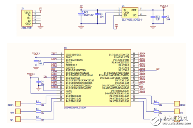 MSP430单片机的LED驱动电路原理解析