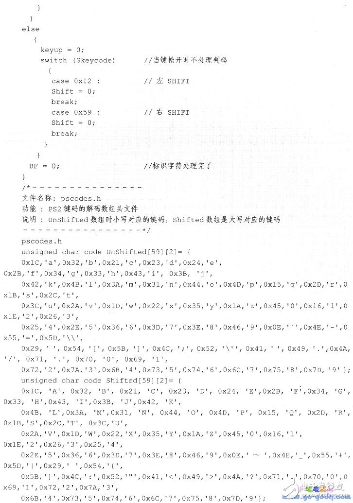 51单片机对PS2键盘的控制设计