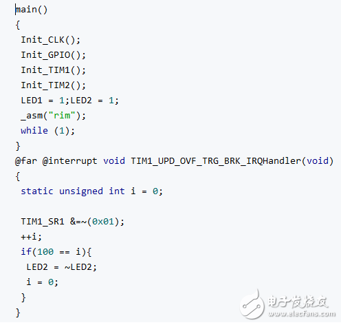 STM8S的定时器周期中断时钟测试系统