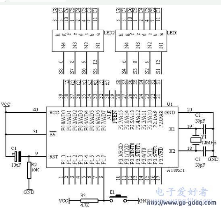 51单片机控制动态数码管显示12345和HELLO字样的设计